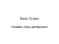 Basic Syntax PowerPoint PPT Presentation
