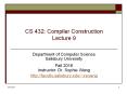 CS 432: Compiler Construction Lecture 9 PowerPoint PPT Presentation