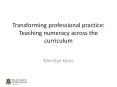Transforming professional practice: Teaching numeracy across the curriculum PowerPoint PPT Presentation
