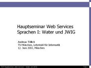 Hauptseminar Web Services Sprachen I: Water und JWIG