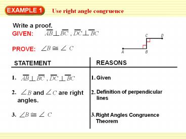 Use right angle congruence