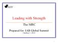 Leading with Strength  The MRC Prepared for: IAB Global Summit October 3, 2012 PowerPoint PPT Presentation