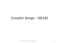 Compiler Design - 10CS43 PowerPoint PPT Presentation