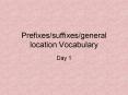Prefixes/suffixes/general location Vocabulary PowerPoint PPT Presentation