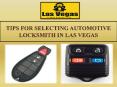TIPS FOR SELECTING AUTOMOTIVE LOCKSMITH  IN LAS VEGAS (1) PowerPoint PPT Presentation