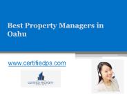 Best Property Managers in Oahu - www.certifiedps.com