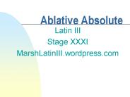 Ablative Absolute