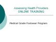 Assessing Health Providers ONLINE TRAINING PowerPoint PPT Presentation