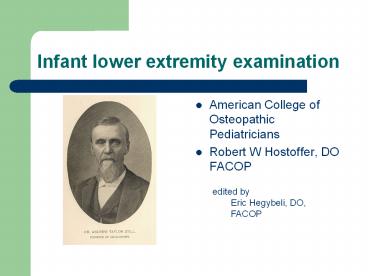 Infant lower extremity examination
