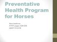 Preventative Health Program for Horses PowerPoint PPT Presentation