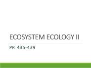 ECOSYSTEM ECOLOGY II