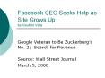 Facebook CEO Seeks Help as Site Grows Up by Vauhini Vara PowerPoint PPT Presentation