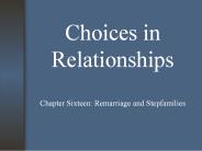 Choices in Relationships