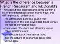What is the difference between a French Restaurant and McDonald's PowerPoint PPT Presentation