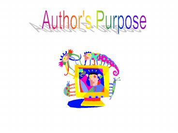 Author's Purpose