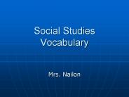 Social Studies Vocabulary