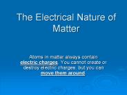 The Electrical Nature of Matter