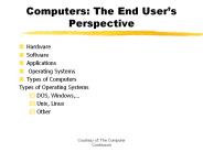 Computers: The End User