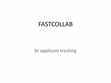 hr applicant tracking - fastcollab