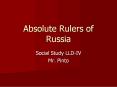 Absolute Rulers of Russia PowerPoint PPT Presentation
