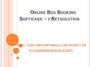 Online Bus Booking Software – i-Netsolution