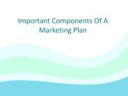Important Components Of A Marketing Plan