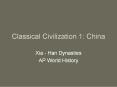 Classical Civilization 1: China PowerPoint PPT Presentation