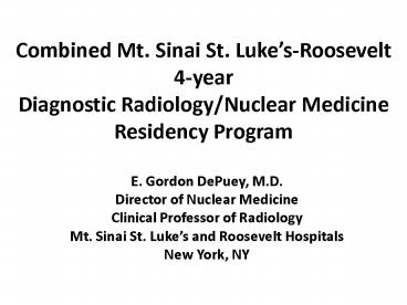 Combined Mt. Sinai St. Luke