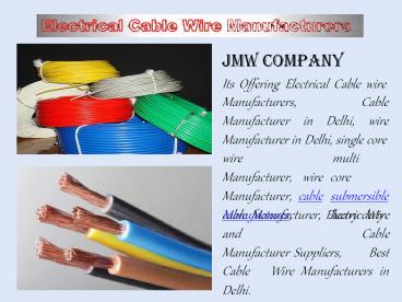 Submersible cable Manufacturer | Heavy duty cable Manufacturer