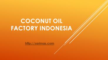 Coconut Oil Factory Indonesia