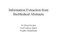 Information Extraction from BioMedical Abstracts