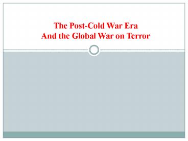 THE NEW ECONOMIC AGENDA