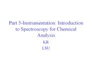 Part 5-Instrumentation: Introduction to Spectroscopy for Chemical Analysis
