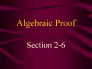 Algebraic Proof