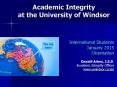 Academic Integrity at the University of Windsor PowerPoint PPT Presentation