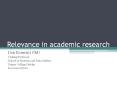 Relevance in academic research PowerPoint PPT Presentation