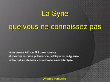 Nous avons fait ce PPS avec amour