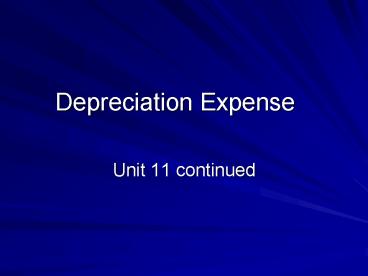 Depreciation Expense