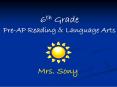 6th Grade Pre-AP Reading PowerPoint PPT Presentation