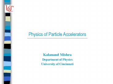 Physics of Particle Accelerators