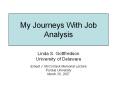 My Journeys With Job Analysis PowerPoint PPT Presentation