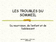 LES TROUBLES DU SOMMEIL