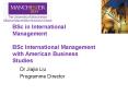 BSc in International Management BSc International Management with American Business Studies PowerPoint PPT Presentation