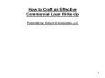 How to Craft an Effective Commercial Loan Write-Up  Presented by: Osburn PowerPoint PPT Presentation