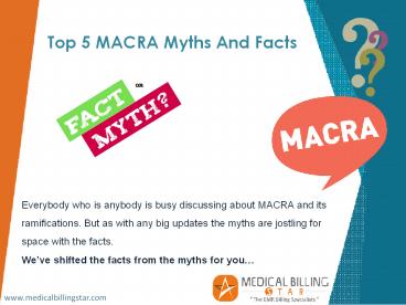 MACRA Myths and Facts