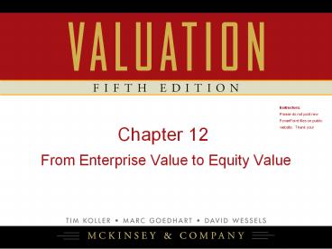 From Enterprise Value to Equity Value