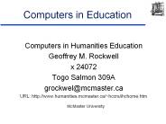 Computers in Education