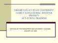 GRAND VALLEY STATE UNIVERSITY FAMILY EDUCATIONAL RIGHTS PowerPoint PPT Presentation