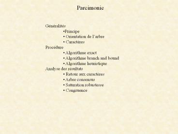 Parcimonie