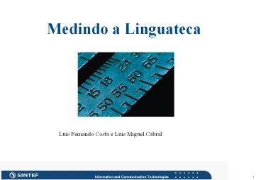 Medindo a Linguateca